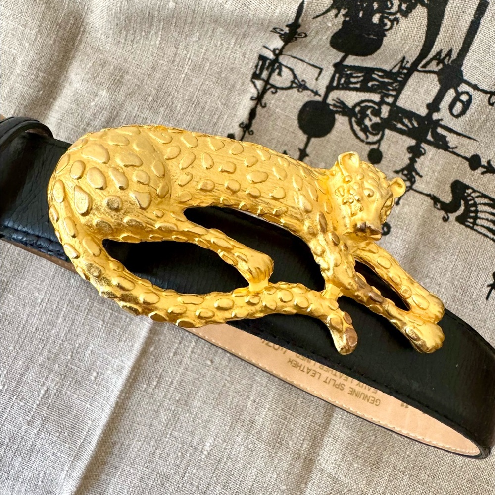 Gail Labelle leather leopard buckle belt - Picture 2 of 9